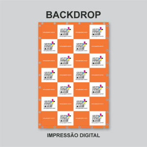 Backdrop com ilhós - m2 - Personalizado Lona com dobra (reforço) e ilhós m2    