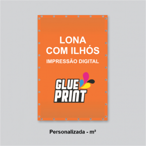 Lona com ilhós - m2 - Personalizada Lona com dobra (reforço) e ilhós em volta m2    