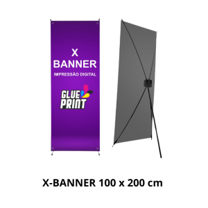 X-Banner 100 x 200 cm (com a Lona impressa) Lona 440g 100 x 200 cm    