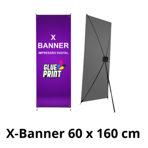 X-Banner 60 x 160 cm (com a Lona impressa) Lona 440g 60 x 160 cm    