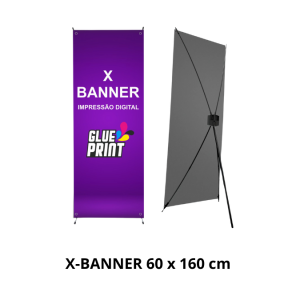 X-Banner 60 x 160 cm (com a Lona impressa) Lona 440g 60 x 160 cm    